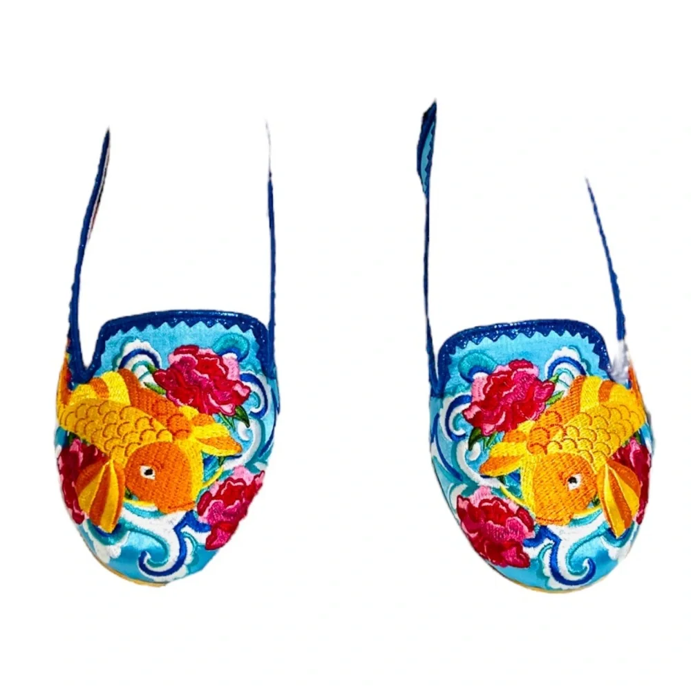 Irregular Choice Womens Pescado Oro NEW Sequin Flats 11 42 Rainbow Pride Fish - Picture 8 of 16